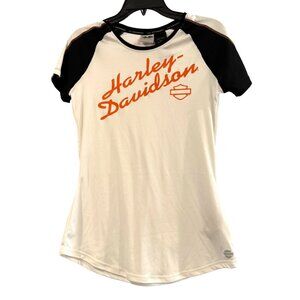 Harley-Davidson Women's H-D Performance White & Black Raglan T-Shirt - Size S